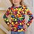 Недорогие 3d футболки для девочек-Девочки 3D Графика Футболка Длинный рукав 3D печать Осень Зима Активный Мода Симпатичные Стиль Полиэстер Дети 3-12 лет на открытом воздухе Повседневные Стандартный