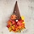 abordables Coronas y guirnaldas-Guirnalda de otoño, sombrero de corona, cuentas de madera de arce de imitación para puerta delantera, decoración navideña