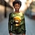 billige drenges 3d t-shirts-Drenge 3D Grafisk Dyr Tiger T-shirt Langærmet 3D-udskrivning Sommer Forår Efterår Sport Mode Gade Polyester Børn 3-12 år udendørs Afslappet Daglig Regulær