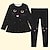 cheap Girl&#039;s 3D Sets-Halloween Girls&#039; 3D Cat T-shirt &amp; Pants Dress Set Clothing Set Long Sleeve 3D Print Fall Winter Active Fashion Daily Polyester Kids 3-12 Years Outdoor Date Vacation Regular Fit