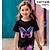 billige piges 3d t-shirts-Pige 3D Grafisk Sommerfugl T-shirt Kortærmet 3D-udskrivning Sommer Forår Aktiv Mode Sød Stil 100 % bomuld Børn 3-12 år udendørs Afslappet Daglig Regulær