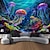 cheap Blacklight Tapestries-Jellyfish Blacklight Tapestry UV Reactive Glow in the Dark Undersea Nature Landscape Hanging Tapestry Wall Art Mural for Living Room Bedroom