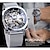 זול שעונים מכאניים-גברים שעון מכני צג גדול אופנתי עסקים שעון יד שלד אוטומטי נמתח לבד זורח עמיד במים סגסוגת עור שעון