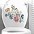 billiga Dekorativa väggstickers-blommiga blommor väggdekal, toalett klistermärke, sovrum klistermärke, badrum självhäftande tillbehör, avtagbar plast klistermärke, heminredning vägg dekal klistermärke