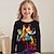 cheap Girl&#039;s 3D T-shirts-Girls&#039; 3D Graphic Animal Giraffe T shirt Tee Long Sleeve 3D Print Summer Fall Active Fashion Cute Polyester Kids 3-12 Years Outdoor Casual Daily Regular Fit
