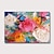 お買い得  花/植物画-インテリア雑貨 油絵 キャンバス 100％ 手作り 手描き 壁アート 抽象的 カラフル ヴィンテージ 花 植物 モダン 家の装飾 装飾 ロールキャンバスフレームなしストレッチなし