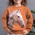 Недорогие 3d худи и свитшоты для девочек-Девочки 3D Животное Лошадь Толстовка Длинный рукав 3D печать Осень Зима Мода Уличный стиль Очаровательны Полиэстер Дети 3-12 лет на открытом воздухе Повседневные Стандартный