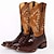 cheap Cowboy &amp; Western Boots-Men&#039;s Boots Cowboy Boots Embroidery Plus Size Riding Boots Vintage Outdoor Daily Faux Leather Waterproof Comfortable Slip Resistant Mid-Calf Boots Loafer Black Brown Coffee Color Block Fall Winter