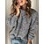 cheap Sweaters &amp; Cardigans-Women&#039;s Pullover Sweater Jumper Ribbed Knit Knitted Crew Neck Polka Dot Daily Holiday Stylish Casual Fall Winter Blue Gray S M L / Long Sleeve