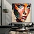 economico Ritratti-tavolozza di arte della parete fatta a mano figura ritratto donna viso decorazione della parete di casa tela arrotolata (senza cornice)