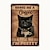 tanie metalowy szyld-1 szt. retro metalowa plakietka emaliowana słodki kot plakietka emaliowana vintage kuchnia tabliczki dekoracje ścienne, malarstwo ścienne wiszące do wystroju domu wall art metalowa plakietka