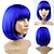 Недорогие Парик из искусственных волос без шапочки-основы-синий парик боб с челкой 12-дюймовый королевский синий парик короткие синтетические волокна боб парики для женщин короткие парики боб и хэллоуин косплей боб парик