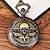 cheap Pocket Watches-2Nd Bronze Skull Knight Pocket Watch with Necklace Chain Vintage Fob Chain Roman Digital Round Dial Necklace Pendant Clock Men Gift