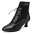 cheap Ankle Boots-Women&#039;s Boots Plus Size Heel Boots Wedding Party Daily Solid Color Booties Ankle Boots Winter Lace-up Chunky Heel Pointed Toe Elegant Vintage Fashion PU Lace-up Black White Light Red