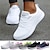 cheap Women&#039;s Sneakers-Women&#039;s Sneakers Plus Size Outdoor Daily Color Block Flat Heel Round Toe Fashion Sporty Casual Running Walking Tissage Volant Lace-up Black White Blue