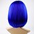 voordelige Synthetische trendy pruiken-blauwe bob pruik met pony 12 inch koningsblauw pruik korte synthetische vezel bob pruiken voor vrouwen korte bob pruiken en halloween cosplay bob pruik