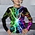 billiga pojkes 3d t-shirts-Pojkar 3D Grafisk Geometrisk Färgblock T-shirt Långärmad 3D-tryck Sommar Vår Höst Sport Mode Streetwear Polyester Barn 3-12 år Utomhus Ledigt Dagligen Normal