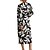 cheap Casual Dresses-Women&#039;s Casual Dress Leaf Wrap Dress Print Dress V Neck Belted Asymmetrical Midi Dress Date Going out Elegant Classic Regular Fit Long Sleeve Black Fall S M L XL XXL