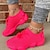 cheap Women&#039;s Sneakers-Women&#039;s Sneakers Pink Shoes Plus Size Comfort Shoes Outdoor Daily Solid Color Summer Flat Heel Round Toe Fashion Casual Comfort Running Tissage Volant Loafer fluorescent green Black Pink