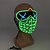abordables Novedades-Nueva máscara verde led luminosa, máscara de terror con luz de neón, decoración de fiesta de halloween, máscaras brillantes, accesorios para disfraces de festival