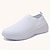 cheap Women&#039;s Sneakers-Women&#039;s Sneakers Slip-Ons Plus Size Flyknit Shoes Slip-on Sneakers Outdoor Office Work Solid Color Flat Heel Round Toe Sporty Casual Minimalism Walking Tissage Volant Loafer Light Blue Black White