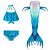 abordables Disfraces de niñas-Sirena Ariel colas de sirena Bañadores Bikini Trajes de baño Vacaciones for Chica Niños Mascarada