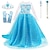 halpa Mekot-lasten tyttöjen Elsa jäädytetty puku mekko paljetti kukkaesitys juhla sininen maxi pitkähihainen prinsessa makeat mekot syksy talvi normaali istuvuus 3-10 vuotta