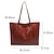 cheap Handbag &amp; Totes-Women&#039;s Tote Shoulder Bag Laptop Bag PU Leather Outdoor Daily Holiday Large Capacity Waterproof Lightweight Solid Color claret Black Brown