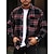 cheap Overshirts-Men&#039;s Shirt Flannel Shirt Plaid Shirt Button Up Shirt Overshirt Shacket Plaid / Check Outdoor Daily Wear Black Long Sleeve Lapel Spring &amp;  Fall Clothing Apparel Front Pocket