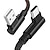 abordables Cables para móviles-Cable micro usb tipo c 2.4a cargador rápido cable usb codo de 90 grados cable de datos trenzado de nailon para teléfono samsung/sony/xiaomi android