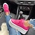 billige Sneakers til kvinder-Dame Kondisko Pink Plus størrelse Forhøjende Sko udendørs Daglig Platform Rund Tå Sporty Afslappet Klassisk Gang Polyester Snøre Ensfarvet Sort Hvid Grøn