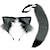 abordables Accessoires de coiffure-Ensemble d&#039;oreilles et de queue de bête simulée, queue de renard en peluche mignonne, bandeau de cheveux d&#039;oreille de loup réglable, accessoires d&#039;oreille de renard