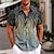 お買い得  メンズグラフィックシャツ-男性用 シャツ 3D印刷 折襟 シルバー ゴールド アウトドア ストリート 半袖 プリント 衣類 ファッション ストリートファッション デザイナー カジュアル
