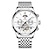 お買い得  機械式腕時計-trsoye 機械式時計男性用自動腕時計 30 メートル防水高級ムーンフェイズ中空スケルトンステンレス鋼メンズ腕時計ギフト