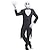 preiswerte Kostüme aus Film und Fernsehen-Jack Skellington Austattungen Maskerade Herren Damen Film Cosplay Cosplay Schwarz Halloween Maskerade oben Kleid Hosen