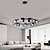 abordables Diseño de círculo-lámpara de araña de techo araña de lujo de cristal negro lámpara de techo de araña de cristal de casa de campo moderna compatible con sala de estar vestíbulo comedor pasillo dormitorio 85-265v