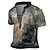 billige Henley t-skjorte for menn-Herre Henly-skjorte Grafisk Skip Henley Klær 3D-utskrift utendørs Daglig Kortermet Trykt mønster Knapp ned Mote Fritid Bekvem
