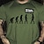 Χαμηλού Κόστους Γραφικά πουκάμισο ανδρών-evolution ανδρικό γραφικό πουκάμισο πρόσωπο με στάμπες σχεδιαστής μόδας κλασικό μπλουζάκι casual στυλ υπαίθριο σπορ δρόμος λευκό στρατό πράσινο πάει πίσω γαμήσαμε βαμβάκι