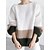cheap Sweaters &amp; Cardigans-Women&#039;s Pullover Sweater Jumper Jumper Crochet Knit Oversized Crew Neck Color Block Outdoor Daily Stylish Casual Fall Winter Green Khaki S M L