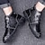 halpa Miesten käsintehdyt kengät-Miesten Bootsit 오피스 / 비즈니스 Käsintehdyt kengät Comfort-kengät Kävely Vintage Vapaa-aika Päivittäin Nahka Lämmin Mukava Liukumaton Nilkkurit Loaferit Musta Keltainen Kevät Syksy