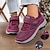 cheap Women&#039;s Sneakers-Women&#039;s Sneakers Plus Size Flyknit Shoes Platform Sneakers Outdoor Work Athletic Solid Color Summer Wedge Heel Round Toe Casual Comfort Running Hiking Tissage Volant Black Red Purple