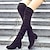 abordables Botas de mujer-Mujer Botas Zapatos de gamuza Tallas Grandes Botas de invierno Fiesta Exterior Trabajo Color sólido Botas por encima de la rodilla Botas altas de muslo Invierno Tacón alto Tacón Cuadrado Vintage Moda