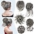 billige Hårknuter-5 stykker rotete hårbolle-frisyrer pjusket updo for kvinner hårforlengelse hestehale scrunchies med elastisk gummibånd lang updo rotete hårpynt hårtilbehør sett for kvinner