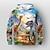 tanie chłopięce bluzy z kapturem 3D-Dla chłopców 3D Graficzny Zwierzę Dinozaur Bluza z Kapturem Długi rękaw Druk 3D Lato Wiosna Jesień Sport Moda Moda miejska Poliester Dzieci 3-12 lat Na zewnątrz Codzienny Regularny