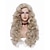 halpa Synteettiset trendikkäät peruukit-pitkät aaltoilevat peruukit 28 tuumaa luonnonbeige sekoitettu blondi synteettinen kiharat hiukset peruukki naisille halloween cosplay juhlaperuukit