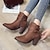 cheap Ankle Boots-Women&#039;s Boots Ladies Shoes Valentines Gifts Plus Size Martin Boots Valentine&#039;s Day Daily Solid Color Booties Ankle Boots Block Heel Round Toe Fashion Minimalism Satin Buckle claret Black Brown