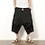 cheap Retro-Men&#039;s Trousers Bloomers Baggy Beach Shorts Capri Pants Elastic Waist Wide Leg Print Comfort Breathable Casual Daily Beach Linen Cotton Blend Fashion Streetwear Black Red Micro-elastic