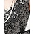 baratos Vestidos de Festa-Mulheres Paetês Franjas Vestido de lantejoulas Vestido midi Elegante Floral Decote V Sem Manga Festa dia das Bruxas Primavera Outono Preto Rosa