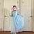 cheap Movie &amp; TV Theme Costumes-Frozen Princess Elsa Dress Cloak Flower Girl Dress Girls&#039; Movie Cosplay Cosplay Costume Party Light Blue Children&#039;s Day Masquerade Wedding Wedding Guest Dress