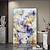 billiga Blom- och växtmålningar-handgjord oljemålning duk väggkonst dekor original blommålning abstrakt blommig landskapsmålning för heminredning med sträckt ram/utan inre ram målning